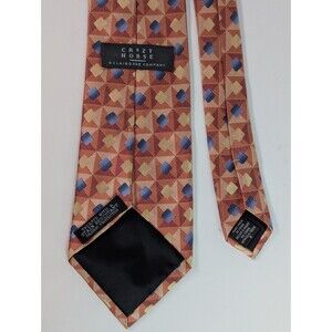 Crazy Horse Orange Blue Hand Made 100% Silk Men’s Neck Tie